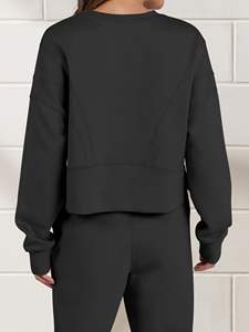 Vêtements de fête haut court porter des vêtements d'extérieur droits manches longues femmes Top Quality100 % coton caractéristiques poids lourd nouveauté personnalisée - Product Image 3