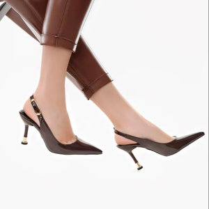 Zapatos de Tacón Alto para Mujer con Hebilla de Doble Correa y Detalles en Charol, Tallas 36-40, Hechos en Turquía - Product Image 1