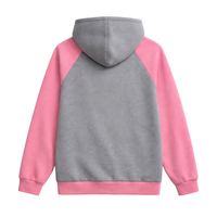 Sweat à capuche polaire d'hiver gris acier personnalisé à manches raglan pour sororité, écologique, 360g polyester/coton, avec badge frontal