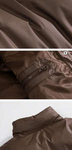 Veste d'hiver matelassée coupe-vent respirante de couleur unie vintage à capuche avec logo personnalisé pour hommes - Product Image 5