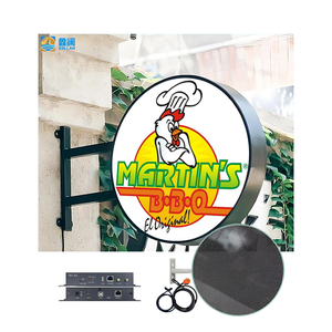 Écran d'affichage LED circulaire <span class=keywords><strong>double</strong></span> face, imperméable, couleur pleine, pour la publicité en vitrine - Product Image 1