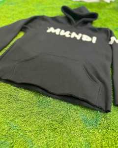 Sudadera con capucha recortada personalizada de peso pesado Vintage parche bordado desgastado apliques corte y coser ácido piedra lavada sudaderas con capucha hombres - Product Image 4