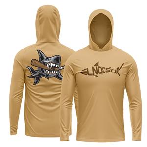 Venta al por mayor UPF 50 impermeable poliéster manga larga pesca camisas ligero bolsillo personalizado sublimado logotipo Unisex pesca Sudadera con capucha - Product Image 1