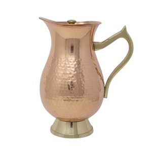 Pichet à eau en cuivre pur fait à la main de qualité supérieure avec récipient ayurvédique d'aspect traditionnel parfait pour le stockage de l'eau, la cuisine et la santé - Product Image 6