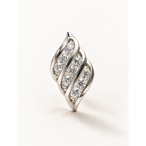 Colgante de Domo con Pavé de Diamantes, Rubíes y Esmeraldas Bañado en Rodio en Oro de 14k - Product Image 1