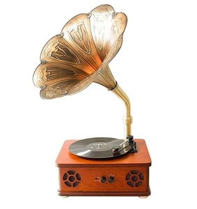 Fonógrafo de gramófono Vintage antiguo, pieza decorativa, modelo de gramófono decorativo con acabado Vintage antiguo - Product Image 5