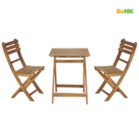 Ensemble table et chaises pliantes en rotin et acier BeNK PE, mobilier d'extérieur pour parc, cuisine, sous-sol - Design minimaliste