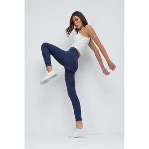 Leggings Deportivos Elásticos Acanalados Azul Marino, Opciones de Cintura Alta y Baja, Talla XL, Sexy, Casual, Push-Up, para Primavera e Invierno, Spandex, Chifón - Product Image 3