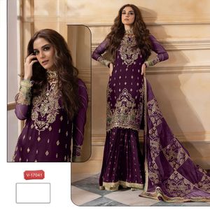 VELVET EMBROIDERED <b>Top</b> ORGANZA EMBROIDERED Dupatta VELVET EMBROIDERED Bottom - Product Image 2