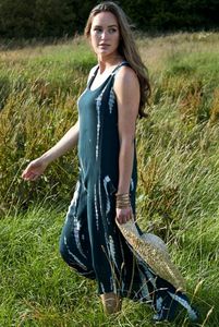 2025 Venta caliente hecho a mano Tie Dye tobillo longitud Boho verano playa Maxi vestido para mujeres vacaciones bohemio señoras vestido - Product Image 3