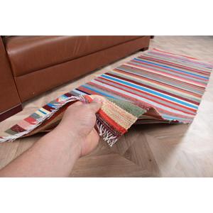 Alfombra Turca Vintage de 2.6x6.9 pies, Alfombra de Lana Azul Kilim - Product Image 3