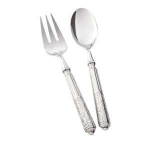<b>Mirror</b> Stainless Steel Wedding Spoon Leaf Design Engraved Eco-Friendly Long Handle <b>Tabletop</b> Wedding Spoon Fork Set Kitchenware - Product Image 1