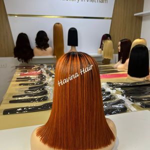 Vente chaude HD Lace Front Perruque Ombre Brun Couleur Os Droite Style 100% Vietnam Cheveux Humains Frontal Lace Perruque - Product Image 2