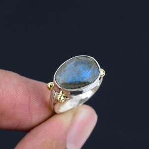 Bague en pierre précieuse Labradorite Bijoux pour femme Bijoux en argent style Boho Argent sterling 925 Bague tendance faite main Cadeau pour elle - Product Image 4