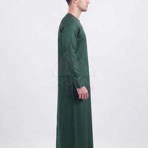 Qamis arabe moderne pour homme, vêtement traditionnel, longueur cheville, léger, respirant, en coton, pour la prière quotidienne, coupe décontractée - Product Image 3