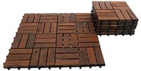 Dalles de terrasse en bois d'acacia emboîtables - Surface lisse, design moderne, revêtement de sol extérieur de haute qualité
