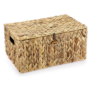 Handwoven storage box <b>containers</b> simple <b>water</b> hyacinth boxes modern design basket with lid - Product Image 1