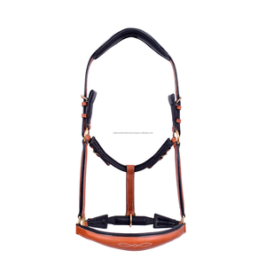 Alta calidad Durable acolchado cuero caballo Halter inglés sillín estilo ecuestre equipo cabeza Collar - Product Image 5