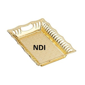 Bandeja de Metal para servir el desayuno de uso multiusos, Decoración de mesa de cena, superventas, bandeja de Metal para servidor de alimentos de alta calidad - Product Image 3