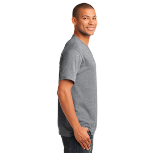 เสื้อยืดคอวีแขนสั้นสีเทาถ่านสำหรับผู้ชายเสื้อยืดคอวีพิมพ์ลายดิจิตอลออกแบบโลโก้ได้ตามต้องการ - Product Image 4