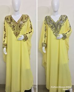 Une torsion moderne sur la tradition Qualité supérieure Orné de perles à la main Abaya Cardigan musulman Caftan Robe Moyen-Orient Caftan complet - Product Image 6