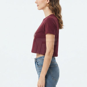 T-shirt court haut de gamme pour femme, manches courtes, décontracté, mode, coupe ajustée, streetwear, vêtements d'été, vente en gros - Product Image 4