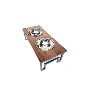 Cuencos duraderos de acero inoxidable para perros con soporte de madera ecológico personalizable para la alimentación del jardín, cuencos y comederos para mascotas al por mayor - Product Image 2