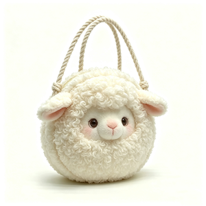 Mochila de peluche de cordero suave y adorable, juguete de peluche blanco crema, bolso para niños unisex de 31 cm a 50 cm - Product Image 1