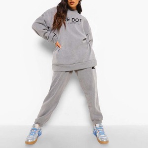 All Quality Cotton Breathable Winter Tracksuit for Ladies Casual Wear Regular Streetwear <b>Drop</b> Shoulder <b>Acid</b> Wash - Product Image 4