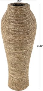 Handwoven Seagrass Decorative <b>Vase</b> 31inch Tall Natural Wrapped Centerpiece <b>Vase</b> for Boho Home Decor Farmhouse Coastal Living - Product Image 5