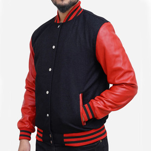 Logo personnalisé de haute qualité brodé College Baseball Letterman Varsity Jacket avec manches en cuir manches longues pour l'hiver - Product Image 4