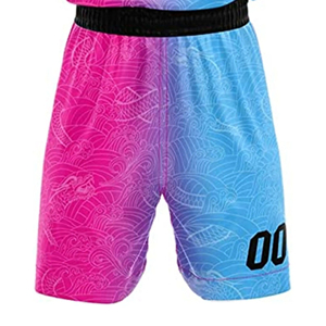 Uniforme de Baloncesto Personalizado, Camiseta sin Mangas y Pantalones Cortos con Estampado en Degradado Rosa y Azul, Conjunto Deportivo - Product Image 3