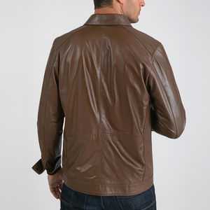 Chaqueta de cuero Vintage de tendencia superior para hombre, logotipo personalizado, cuello levantado, proveedor directo de fábrica, nueva ropa de invierno con estilo - Product Image 2