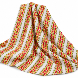 Tissu en voile de coton tissé léger imprimé à la main Pinksa, motif feuilles jaunes et bleues, style Rajasthan, fil 60S/60S, 90 GSM - Product Image 3