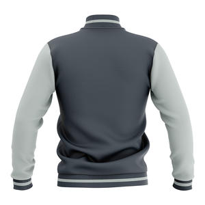 เสื้อแจ็คเก็ตบอมเบอร์ทรงวาร์ซิตี้แบบสั่งทำพิเศษ เป็นมิตรกับสิ่งแวดล้อม กันลม ระบายอากาศได้ดี คอทรงโอ สีพื้น ผ้าวูลผสมวิสโคส ตัวนอกเป็นโพลีเอสเตอร์ - Product Image 2