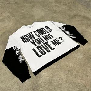 T-shirt pour homme à manches longues en coton peigné 100% personnalisé, broderie, transfert thermique, impression sérigraphique, design - style streetwear, coupe ample - Product Image 4