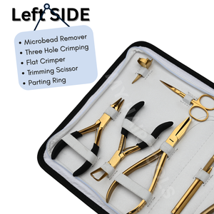 Salon Hair Extension Tools Kit Three-Hole <b>Micro</b> Ring Crimping Plier Bead Remover Parting Ring Loop Hook & Sectioning Clips - Product Image 3