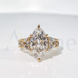 AB Grown Diamond 14K Anillo de Bodas de diamante de oro amarillo sólido - Product Image 1