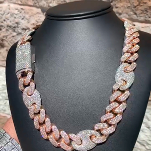 Chaîne à maillons cubain en moissanite plaqué rhodium Cadeau de mariage pour homme 15mm coupe ronde glacé style hip hop Bijoux en argent sterling 925 - Product Image 4