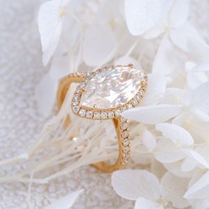 Marquesa corte diamante anillo de boda joyería - Product Image 2