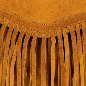 Sling Bag de cuero de gamuza de estilo bohemio de calidad superior hecho a mano con flecos larga correa ajustable cuero genuino proveedor superior - Product Image 1