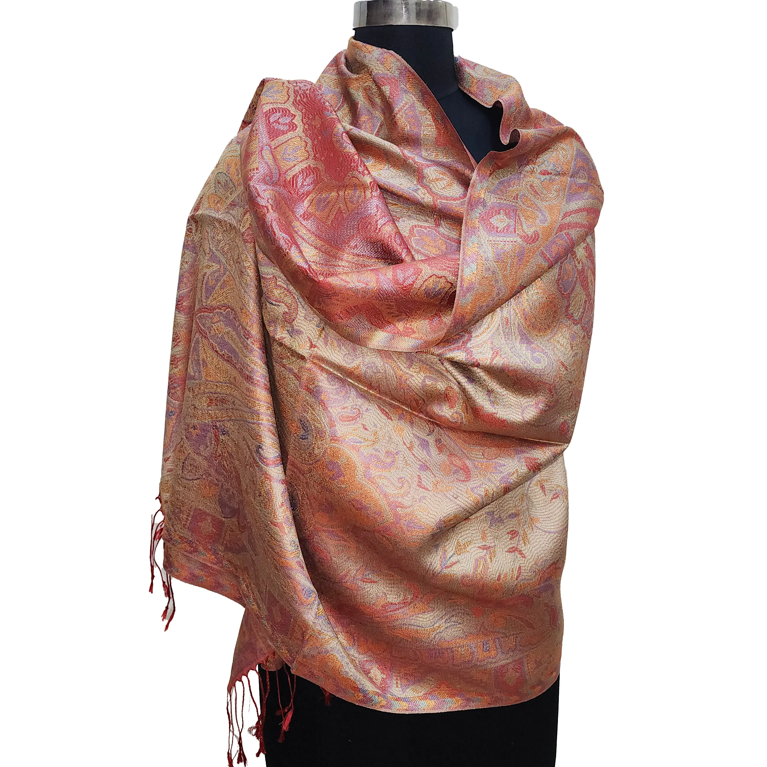 100% Zijden Sjaals Bloemenpatroon Multi Color Sjaal Handgemaakte Designer Lange Sjaal Voor Vrouwen En Meisjes Tegen Redelijke Pr