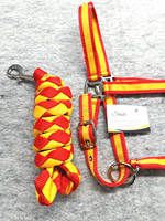 Cabestro de caballo de nailon ajustable de alta calidad con logotipo personalizable de plomo de 2 metros colores rojo/amarillo precio al por mayor uso ecuestre
