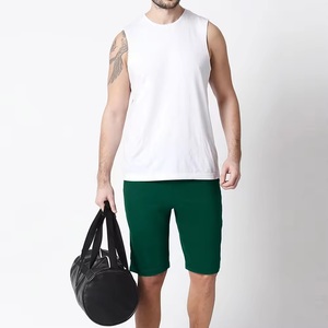 Pantalones cortos informales de verano de algodón y lona para hombre, ropa de calle con cintura elástica, cordón caliente para correr, Terry sólido más nuevo - Product Image 4