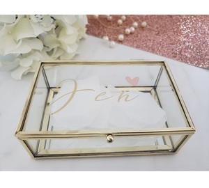 Organizador de almacenamiento de cosméticos y joyería hecho a mano cuadrado de Metal dorado más nuevo elegante con tapa 100 piezas MOQ - Product Image 5