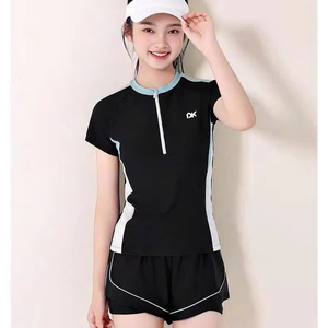 Haute qualité femmes 2 pièces solide Spandex/Nylon maillots de bain Anti-UV imperméable à séchage rapide 4 voies Stretch Micro soutien-gorge jupe vêtements de plage - Product Image 1