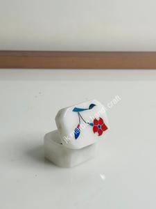 Boîtes à bijoux de la petite collection 4x5cm d'incrustation de marbre blanc faits à la main pour la décoration à la maison - Product Image 2