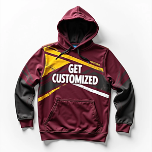 Sudadera con Capucha Personalizada para Hombre, Estilo Holgado, Sublimada, Ropa Urbana, 100% Poliéster, Mezcla de Algodón Básica, Cómoda - Product Image 3