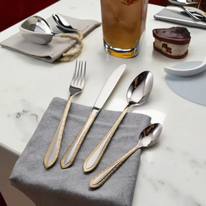 Juego de cubiertos de acero inoxidable de alta calidad, mango hecho a mano, diseño único de cubiertos de lujo para restaurante, boda, hogar, uso en Hotel - Product Image 4