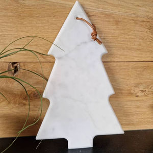 Planche à découper en marbre blanc en forme de sapin de Noël Planche de cuisine haut de gamme pour le service et l'exposition des fêtes Vente en gros en provenance d'Inde - Product Image 1